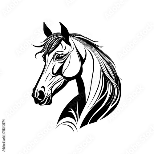 Fototapeta Naklejka Na Ścianę i Meble -  horse silhouette isolated on white
