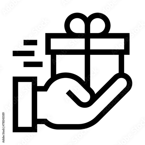 Icono de regalar gratis. Caja de regalo, donación, generosidad. Ilustración vectorial