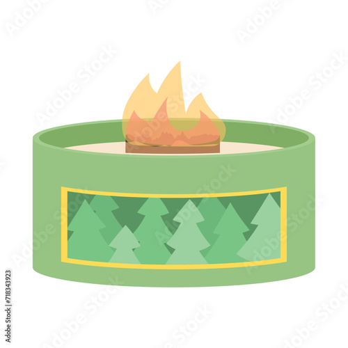 Glowing candle on white background
