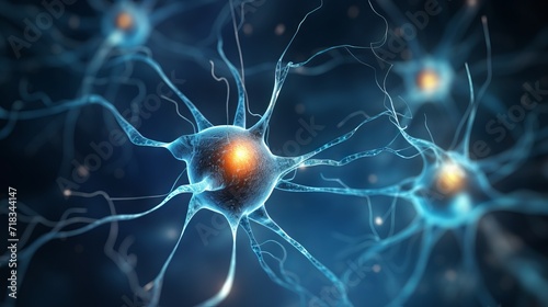 Interconnecting Neural Brain Nerve Cells Through Synapses Generative AI