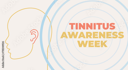 Banner for Tinnitus Awareness Week with human head