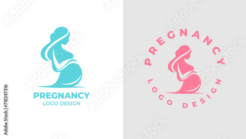 Pregnant woman logo desgn vector, Pregnancy logo Design Vector, woman pregnant Idea logo design inspiration Pregnancy healthcare minimal logo design template, maternity logo.