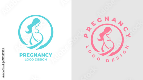 Pregnant woman logo desgn vector, Pregnancy logo Design Vector, woman pregnant Idea logo design inspiration Pregnancy healthcare minimal logo design template, maternity logo.