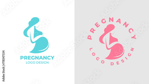 Pregnant woman logo desgn vector, Pregnancy logo Design Vector, woman pregnant Idea logo design inspiration Pregnancy healthcare minimal logo design template, maternity logo.