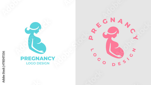 Pregnant woman logo desgn vector, Pregnancy logo Design Vector, woman pregnant Idea logo design inspiration Pregnancy healthcare minimal logo design template, maternity logo.