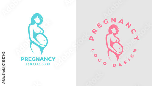 Pregnant woman logo desgn vector, Pregnancy logo Design Vector, woman pregnant Idea logo design inspiration Pregnancy healthcare minimal logo design template, maternity logo.