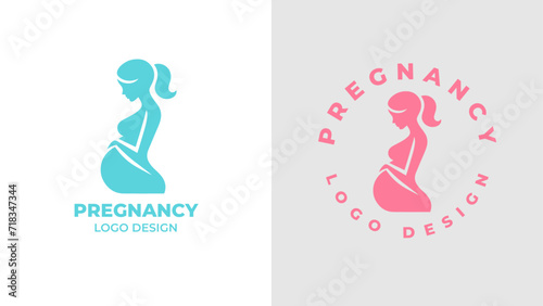 Pregnant woman logo desgn vector, Pregnancy logo Design Vector, woman pregnant Idea logo design inspiration Pregnancy healthcare minimal logo design template, maternity logo.