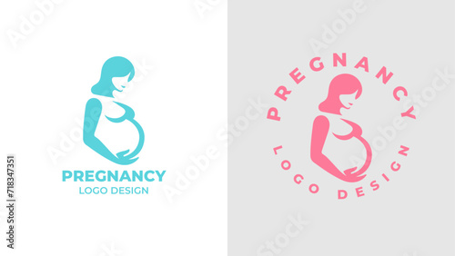 Pregnant woman logo desgn vector, Pregnancy logo Design Vector, woman pregnant Idea logo design inspiration Pregnancy healthcare minimal logo design template, maternity logo.