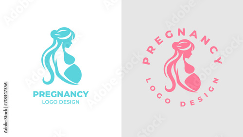 Pregnant woman logo desgn vector, Pregnancy logo Design Vector, woman pregnant Idea logo design inspiration Pregnancy healthcare minimal logo design template, maternity logo.