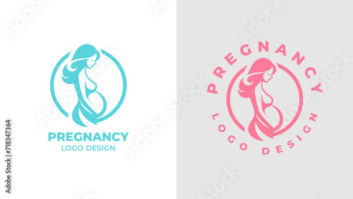 Pregnant woman logo desgn vector, Pregnancy logo Design Vector, woman pregnant Idea logo design inspiration Pregnancy healthcare minimal logo design template, maternity logo.