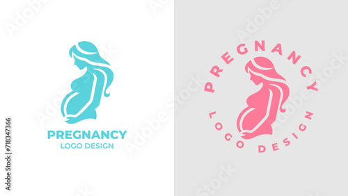 Pregnant woman logo desgn vector, Pregnancy logo Design Vector, woman pregnant Idea logo design inspiration Pregnancy healthcare minimal logo design template, maternity logo.
