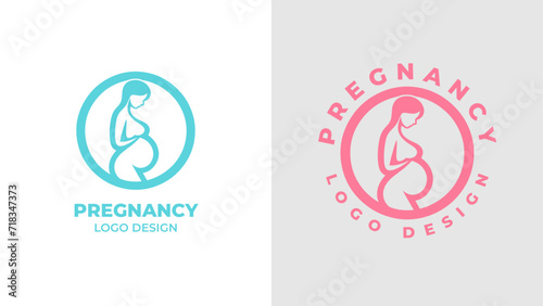 Pregnant woman logo desgn vector, Pregnancy logo Design Vector, woman pregnant Idea logo design inspiration Pregnancy healthcare minimal logo design template, maternity logo.