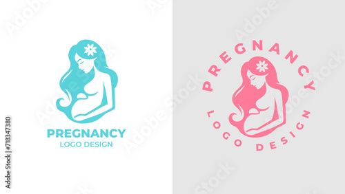 Pregnant woman logo desgn vector, Pregnancy logo Design Vector, woman pregnant Idea logo design inspiration Pregnancy healthcare minimal logo design template, maternity logo.