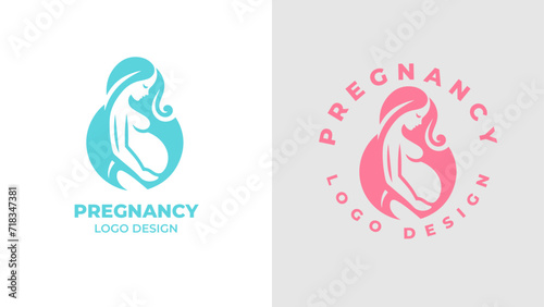 Pregnant woman logo desgn vector, Pregnancy logo Design Vector, woman pregnant Idea logo design inspiration Pregnancy healthcare minimal logo design template, maternity logo.