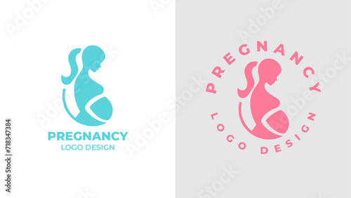 Pregnant woman logo desgn vector, Pregnancy logo Design Vector, woman pregnant Idea logo design inspiration Pregnancy healthcare minimal logo design template, maternity logo.