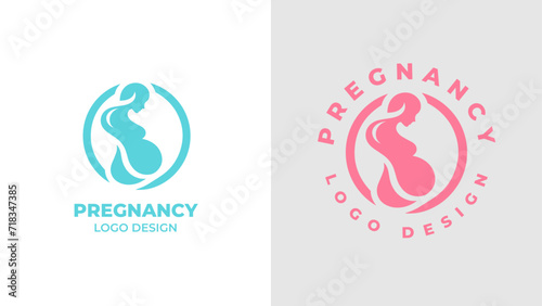 Pregnant woman logo desgn vector, Pregnancy logo Design Vector, woman pregnant Idea logo design inspiration Pregnancy healthcare minimal logo design template, maternity logo.