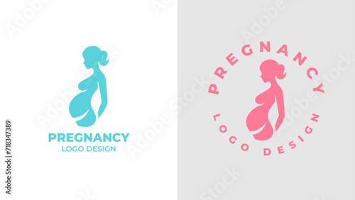 Pregnant woman logo desgn vector, Pregnancy logo Design Vector, woman pregnant Idea logo design inspiration Pregnancy healthcare minimal logo design template, maternity logo.
