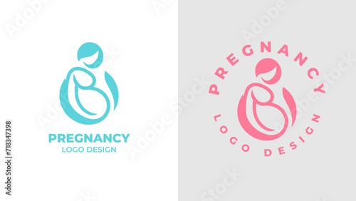 Pregnant woman logo desgn vector, Pregnancy logo Design Vector, woman pregnant Idea logo design inspiration Pregnancy healthcare minimal logo design template, maternity logo.