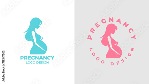 Pregnant woman logo desgn vector, Pregnancy logo Design Vector, woman pregnant Idea logo design inspiration Pregnancy healthcare minimal logo design template, maternity logo.