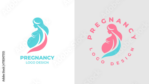 Pregnant woman logo desgn vector, Pregnancy logo Design Vector, woman pregnant Idea logo design inspiration Pregnancy healthcare minimal logo design template, maternity logo.
