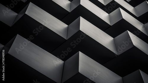 A thought-provoking photo features geometric shapes intersecting in a monochromatic space, generating optical illusions that challenge and captivate the viewer's perception.