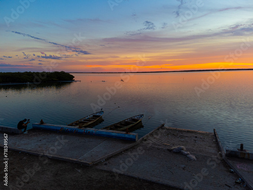 sunset on the river