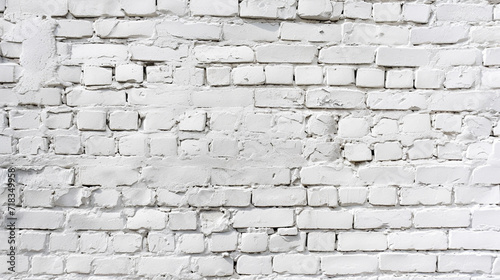 Modern white brick wall texture for background. Ai Generative