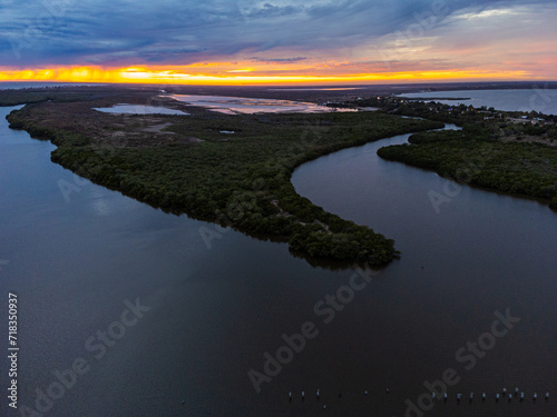 sunrise over the river