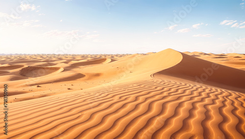  vast expanse of savannah desert sand dunes under a clear blue sky distinct pattern of sand dunes