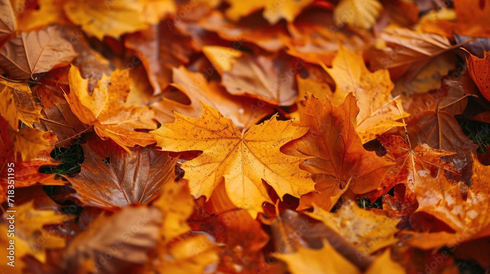 Close-up of autumn leafs in garden 