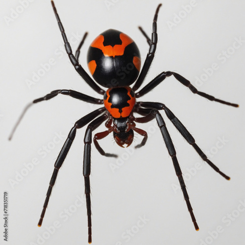 Isolated Black Widow Spider on Transparent Background, PNG
