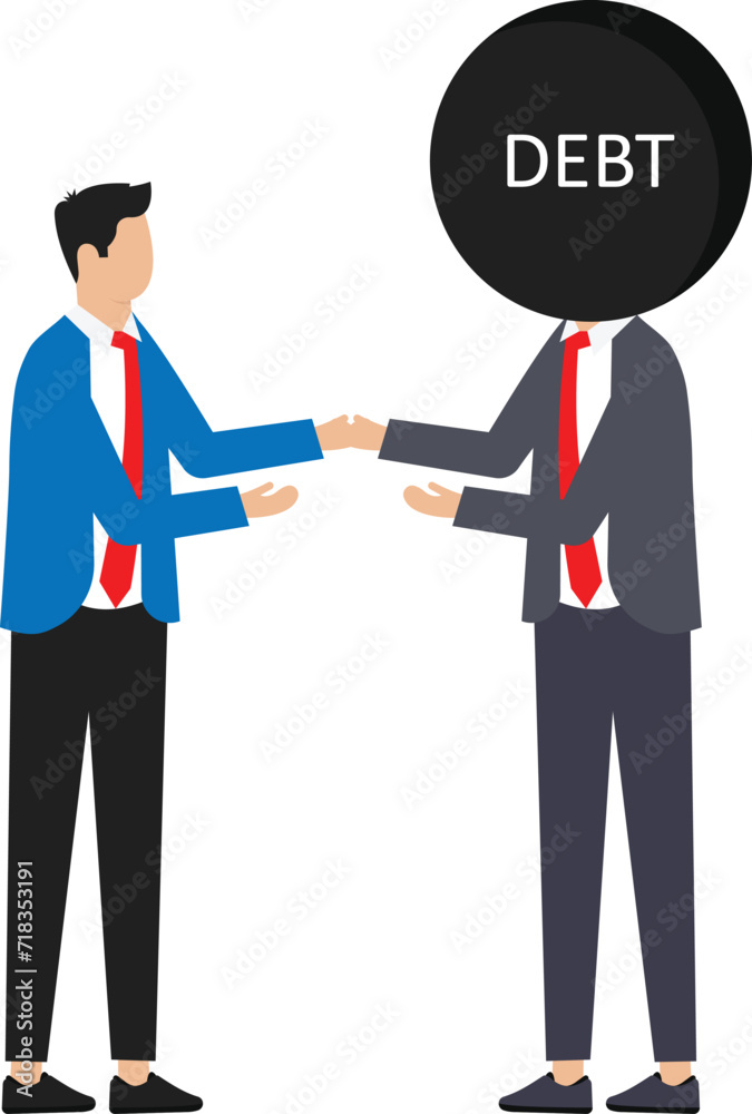 Businessman shaking hands with Debt concept,
Businessman shaking hands with Debt concept,