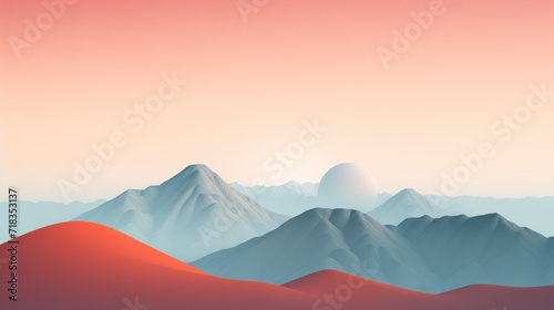  a picture of a mountain range with a pink sky in the background and a pink sky in the foreground.