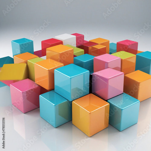Vibrant 3D Cubes