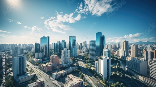 Tomorrow's city: skyscrapers and nature harmoniously coexisting © Miumzlik