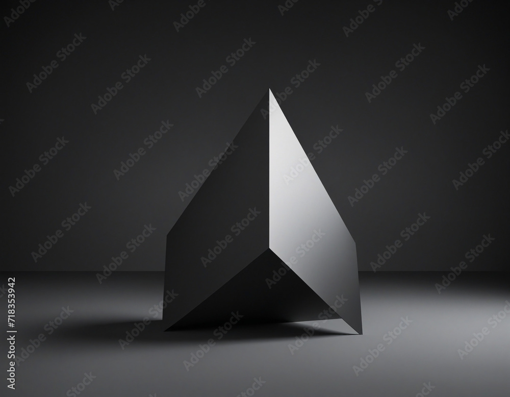 Fototapeta premium Minimalist black geometric abstract 3D rendering