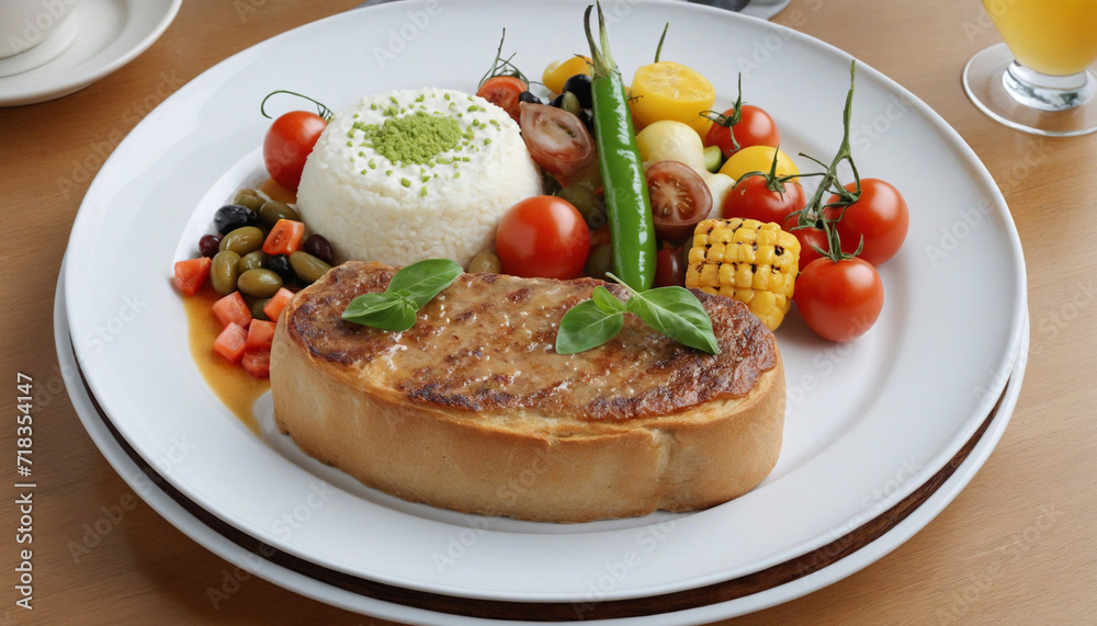 image of a gourmet snack on a plate, showcasing freshness and close-up details