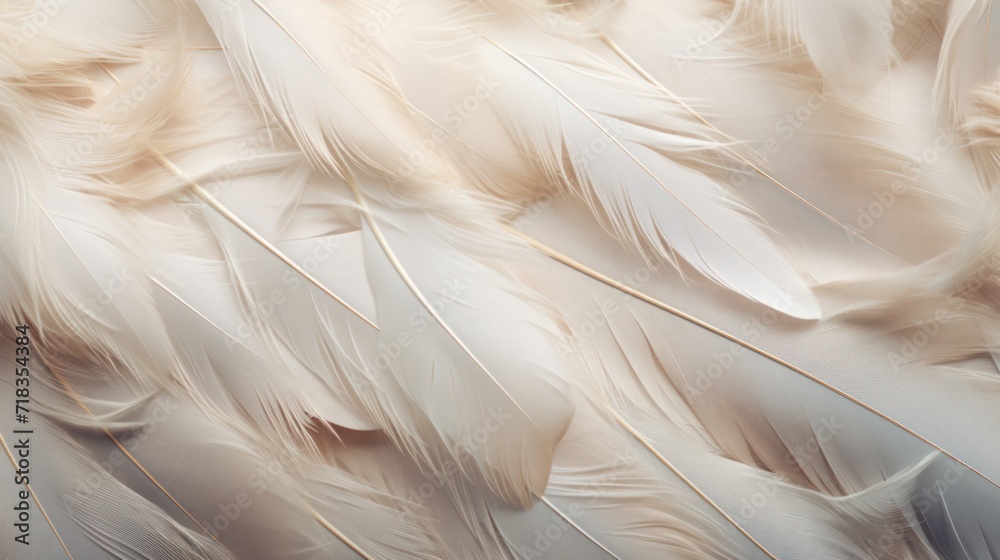 a close up of white feathers with a blurry background to the left and right of the image to the right of the center of the image. a close up of white feathers with a blurry background to the left and right of the image to the right of the center of the image.
