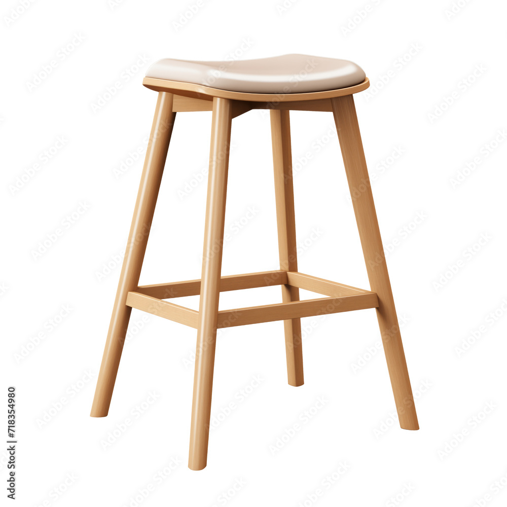 Bar stool. Scandinavian modern minimalist style. Transparent background, isolated image. Bar stool. Scandinavian modern minimalist style. Transparent background, isolated image.