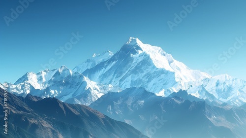 snow covered mountains, majestic, snow-capped, mountain range, standing tall, clear blue sky, grandeur, awe, landscape, nature, scenery, majestic mountains, towering peaks, breathtaking view, panorami © @ArtUmbre