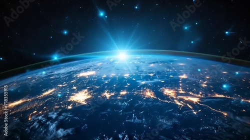 Communication technology in internet businesses. Global world network and telecommunications cryptocurrency and blockchain and IoT on earth. Elements of this image furnished by NASA