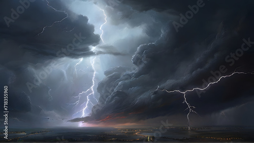 Lightning Emotions: An Illustration Symbolizing the Unpredictable Power of Anger - AI