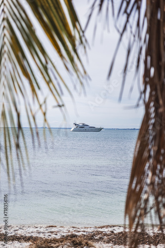 Boat at the sea in miami beach