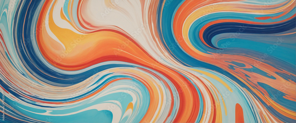 Obraz premium Vibrant hues twirl inside a clear sphere, swirling like a powerful wave.