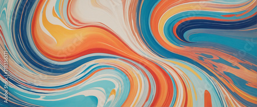 Vibrant hues twirl inside a clear sphere, swirling like a powerful wave. photo