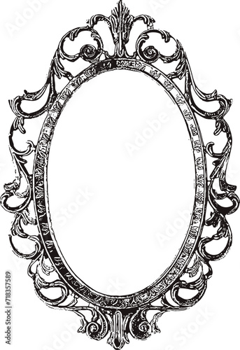 Hand drawn vector abstract outline,graphic,line art vintage baroque ornament floral frames set in minimalistic modern style.Baroque floral vintage outline design concept.Vector antique frame isolated