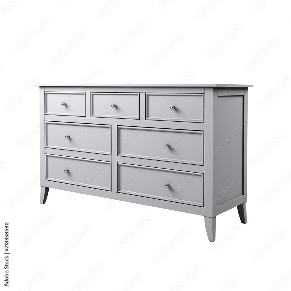 Double Dresser. Scandinavian modern minimalist style. Transparent background, isolated image. Double Dresser. Scandinavian modern minimalist style. Transparent background, isolated image.