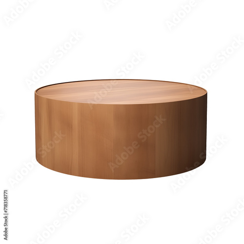 Drum coffee table. Scandinavian modern minimalist style. Transparent background, isolated image. © ArtStockVault
