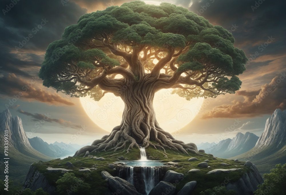 Yggdrasil, the name of the tree of life in Norse mythology. The world