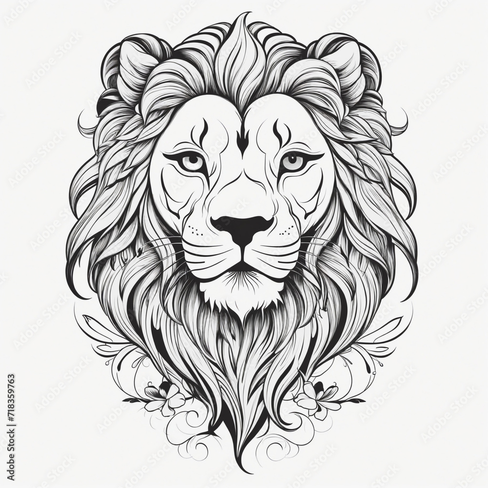 Fototapeta premium Animated illustration of a lion logo